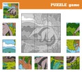 Puzzle Game for children with animals (anteater)