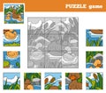 Puzzle Game for children with animals (ducks)