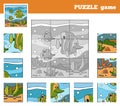 Puzzle Game for children with animals (fish family)