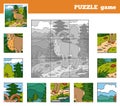 Puzzle Game for children with animals (urial)