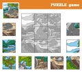 Puzzle Game for children with animals (wolf family)