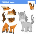 Puzzle Game for children, horse