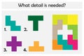 Puzzle game with colorful details for children, choose needed detail, easy level, education game for kids, preschool worksheet