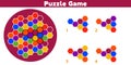 Puzzle game. Complete the Pattern Education logic game for preschool kids. Vector Illustration