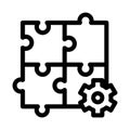 Puzzle Game And Gear Agile Element Vector Icon