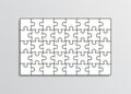 Puzzle game. Jigsaw grid with 40 details. Vector illustration