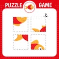 Puzzle game for kids. Fish Royalty Free Stock Photo