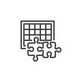 Puzzle game line icon