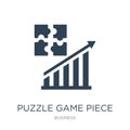 puzzle game piece icon in trendy design style. puzzle game piece icon isolated on white background. puzzle game piece vector icon