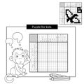 Puzzle Game for school Children. Banana. Black and white japanese crossword with answer. Coloring book for kids Royalty Free Stock Photo