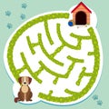 Puzzle game template with dog and doghouse