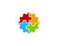 Puzzle Gear Icon Logo Design Element Royalty Free Stock Photo