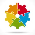 puzzle gear wheel for teamwork symbolism Royalty Free Stock Photo