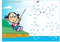 Puzzle with a girl fishing Royalty Free Stock Photo