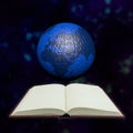 Puzzle globe and book in universe Royalty Free Stock Photo