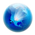 Puzzle on globe with flag USA inside Royalty Free Stock Photo