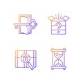 Puzzle gradient linear vector icons set