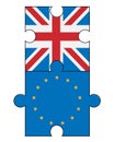 Puzzle with Great Britain and European Union flags