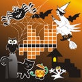 Puzzle - Halloween, vector illustration