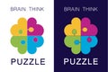 Puzzle head logo vector icon illustration