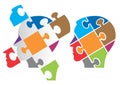 Puzzle heads symbolizing Psychology Royalty Free Stock Photo