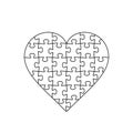 Puzzle Heart outline object, vector illustration isolated on white background Royalty Free Stock Photo