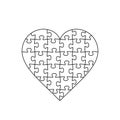 Puzzle Heart outline object, vector illustration isolated on white background Royalty Free Stock Photo