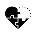 Puzzle heart vector, Valentine and love related solid icon Royalty Free Stock Photo