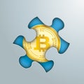 Puzzle Hole Golden Bitcoin