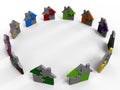 Puzzle houses color diversity Royalty Free Stock Photo