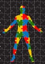 Puzzle human body vector format