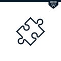 Puzzle icon collection, outlined style