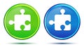 Puzzle icon creative natural round button set illustration Royalty Free Stock Photo