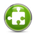 Puzzle icon elegant green round button vector illustration Royalty Free Stock Photo