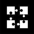 Puzzle icon flat illustration for graphic and web design isolated on black background Royalty Free Stock Photo