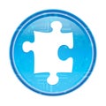 Puzzle icon floral blue round button Royalty Free Stock Photo