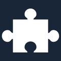 puzzle icon isolated vector on a blue backround