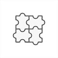 Puzzle icon isolated on white background. Puzzle icon in trendy design style. Royalty Free Stock Photo