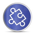Puzzle icon prime blue round button vector illustration design silver frame push button Royalty Free Stock Photo