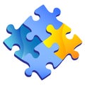 Puzzle icon, shiny illustration