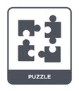 puzzle icon in trendy design style. puzzle icon isolated on white background. puzzle vector icon simple and modern flat symbol for Royalty Free Stock Photo
