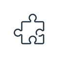 puzzle icon vector from business concept. Thin line illustration of puzzle editable stroke. puzzle linear sign for use on web and Royalty Free Stock Photo