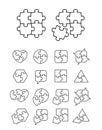 Puzzle icons set - complete and incomplete