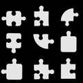 Puzzle Icons Set Royalty Free Stock Photo