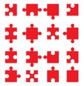 Puzzle icons set Royalty Free Stock Photo