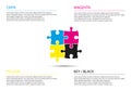 Puzzle infographic business concept with cmyk colors