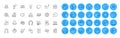 Puzzle, Inspect and Approved checklist line icons pack. For web app. Color icon buttons. Vector