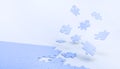 Puzzle jigsaw and creative ideas business Concept making on Blue pastel background