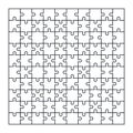 Puzzle jigsaw set of 100 pieces in vector