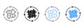 Puzzle, Jigsaw Solution Line and Silhouette Icon Set. Idea, Challenge Game, Teamwork Sign. Editable Stroke. Isolated